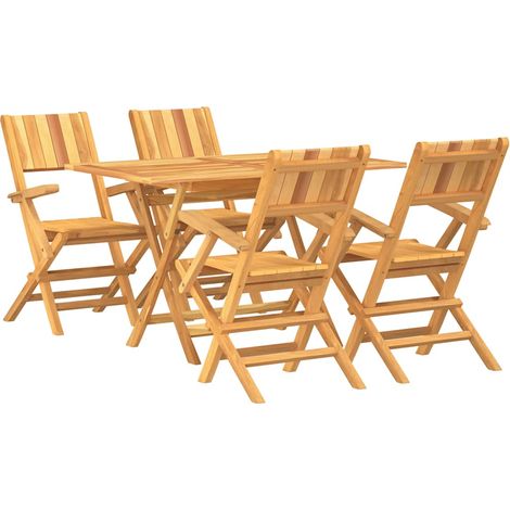 Maison Exclusive - 5-tlg. Garten-Essgruppe Massivholz Teak (1/5)