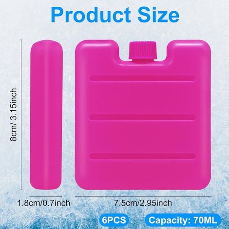 Petits Bloc Glace pour Glaciere, 6 Pièces Mini Pain de Glace pour Sac Isotherme, Bloc Refrigerant Plat, Portable Pain Glace Glacière pour Pique-Niques, Voyages, Camping, Plein Air