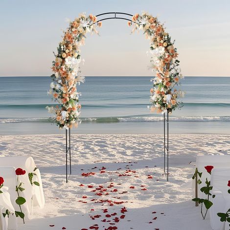 4 Stück Rosenbogen für Hochzeiten Metall Gartenbogen Pflanzenständer Rankhilfe Kletterpflanzen für Klettergerüst Gartendekoration 240 x 140 x 38 cm (1/5)