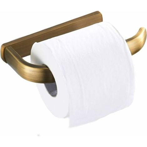 royaluxe -Porte-papier en laiton antique Porte-papier toilette Support mural rétro en cuivre Porte-papier toilette Support mural pour cuisine et salle de bain WC (1/5)
