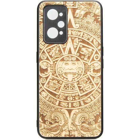 Realme GT 2 / GT Neo 2 / GT Neo 3T Custodia in legno CALENDARIO AZTECO ANIEGRE