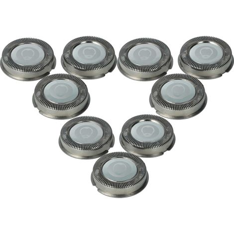 vhbw 9x Ersatz-Scherköpfe kompatibel mit Philips HQ803, HQ804, HQ801, HQ802 Elektrorasierer, Silber