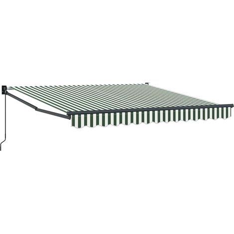 Maison Exclusive - Einziehbare Markise Grün und Weiß 350 x 250 cm