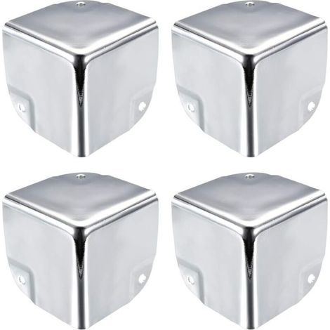 Eckenschützer aus Metall für Schachteln, 50 x 50 x 50 mm Kantenschutz, silberfarben, 4er-Set, für Tisch- und Schreibtischecken. (1/5)