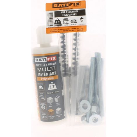 Kit de scellement chimique universel charge lourde – 1 cartouche 165mL – Pour pose d'éléments lourds – Cartouche réutilisable – Batifix