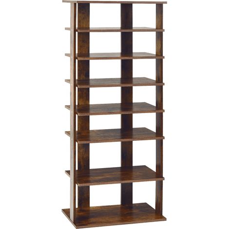 7-tier Double Shoe Storage Tower Organiser Unit Home Display Shelf Rack Stand (1/5)