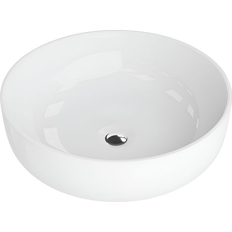 Vasque à poser LAVITA Vasque à poser élégante et compacteProduit en porcelaine de haute qualité ronde 41,5x41,5x13,5 cm  Blanc brillant