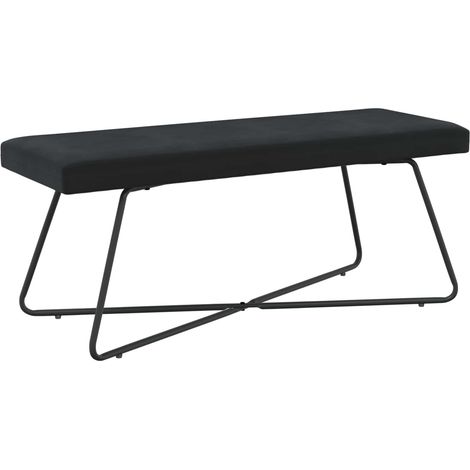 Banco Negro 110 x 40 x 45 cm Terciopelo vidaXL (1/5)