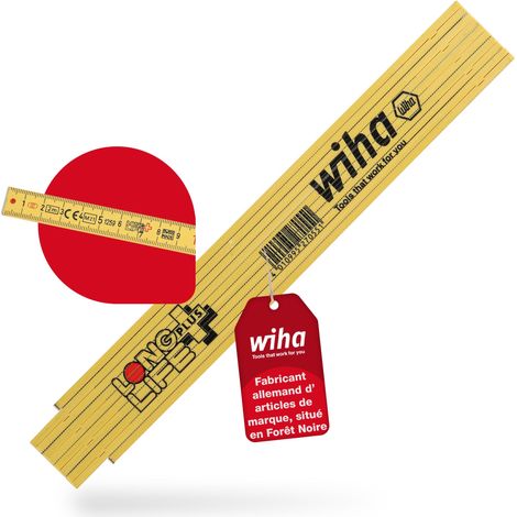 Wiha Mètre pliant Longlife® Plus 2 m métrique, 10 branches 15 mm (27055)