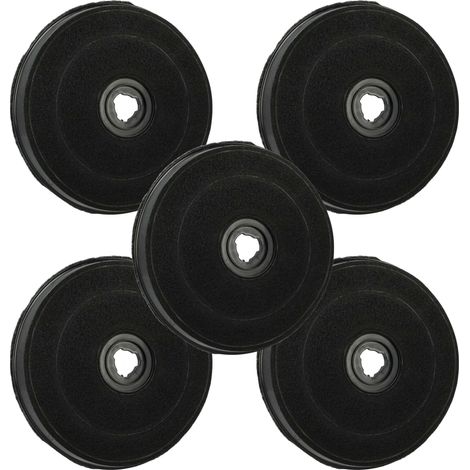 vhbw 5x Filtres à charbon actif compatible avec Electrolux CK2320/80 - 900000072, CK2320/90 - 900000073 hotte aspirante - 23 cm