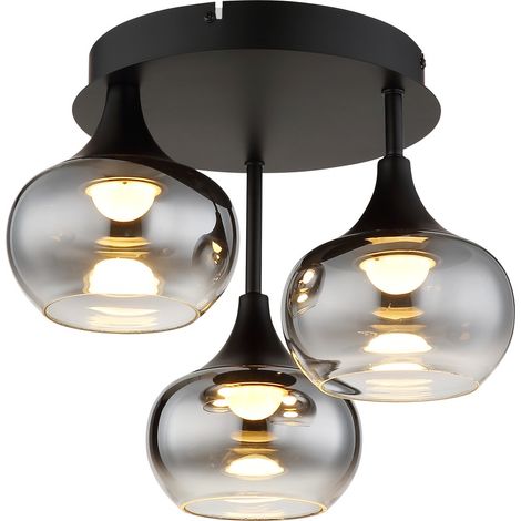 LED Deckenlampe Deckenleuchte Wohnzimmerlampe Warmweiß Schwarz Metall H 28,5 cm (1/5)