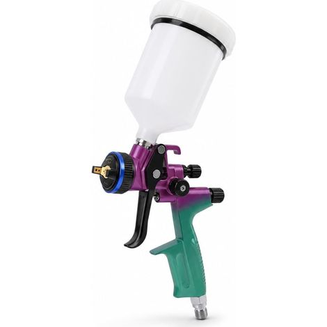 Pistolet à Peinture HVLP avec Buse 1,3mm, Pistolet Pulvérisateur Gravité 600ml Professionnel, Réglable pour Carrosserie, Meubles & Bricolage, Kit Complet avec Filtre et A (1/5)