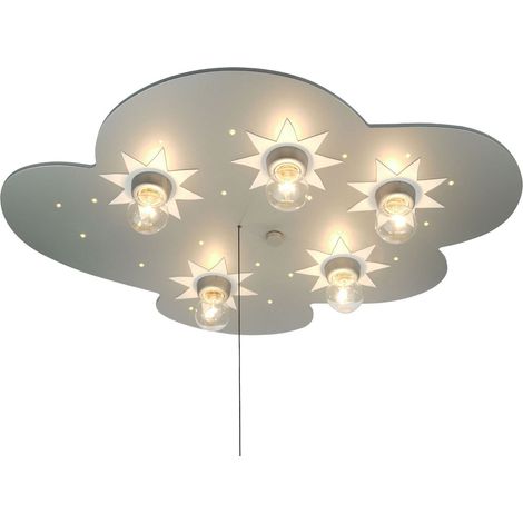 Kinder Deckenleuchte Wolke, Titan mit Sternen Zugschalter für LED-Schlummerlicht (1/5)