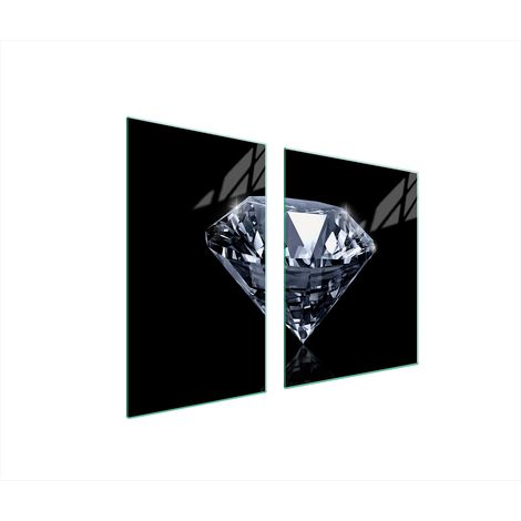 ASSIETTE EN VERRE et PLANCHE À DÉCOUPER 100x52 DIAMANT (1/5)