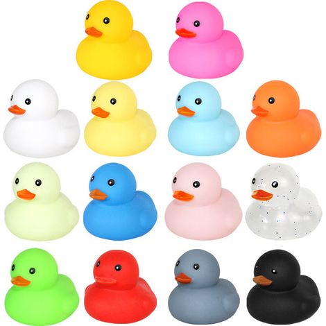 6-teiliges Entenspielzeug-Set – Badespielzeug für Babys, Poolspielzeug, Wasserspielzeug Nr. 8, Entenfarbe zufällig, gemischtes Fell