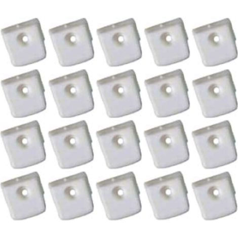 Cyclingcolors – Lot de 20 supports muraux pour miroir – Plastique blanc – Hauteur 16mm – Largeur 17mm – Épaisseur 7mm – Installation à visser