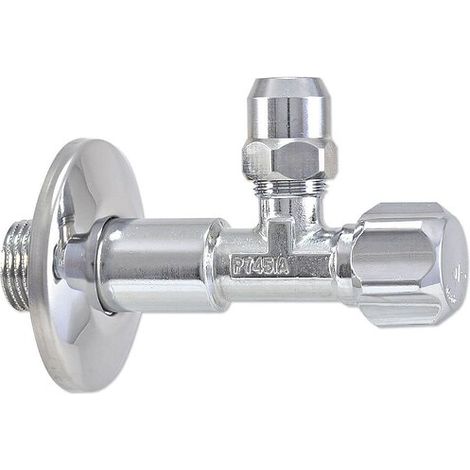 ALBERTONI Eckventil 1/2'' x 3/8'' - verchromt - lange Bauform - mit Schieberosette (Ø 56 mm) (1/2)