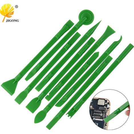 Jeu de 10 barres de levier pour le démontage de téléphones portables, tablettes, ordinateurs et autres outils de réparation  double tête en fibre de carbone ultra-dure.