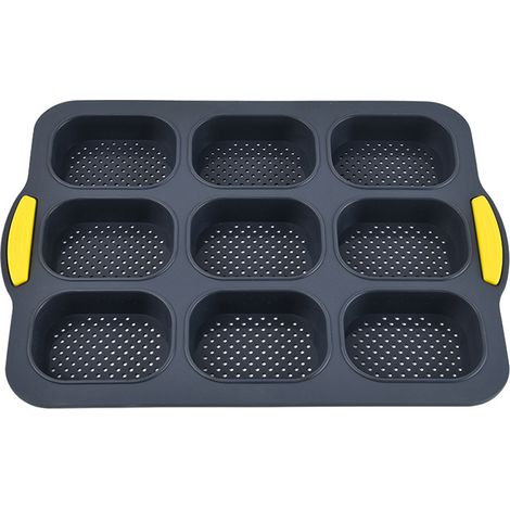Mini Plateau de Cuisson pour Baguette, Moule de Cuisson de Pain Français en Silicone Antiadhésif Plateau Croustillant pour Gâteau de Cuisson Boulanger (2) (1/5)