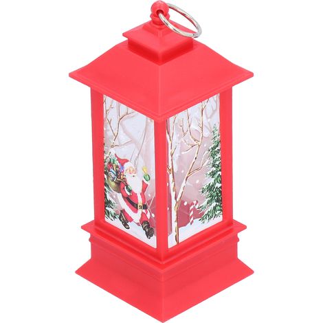 Lampe de Noël décorative lumineuse LED portable, petite lampe suspendue, ornements du Père Noël, cadeau pour enfants, rouge (1/5)