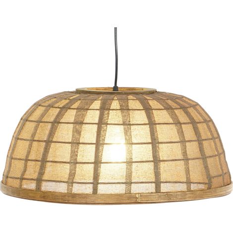 Plafonnier Coton Rotin 48X48X21,5 Naturel Marron (1/5)