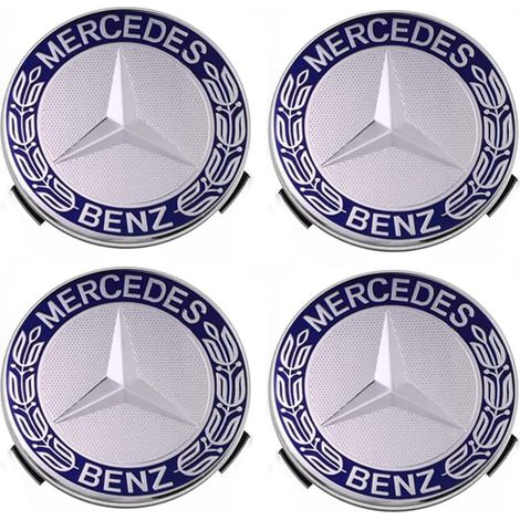 Satz mit 4 Radkappen, passend für Mercedes-Benz 75 mm – Blau (1/5)