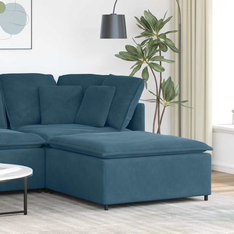 vidaXL Modulares Sofa Fußhocker-Modul Blau 100x100x48 cm (1/5)