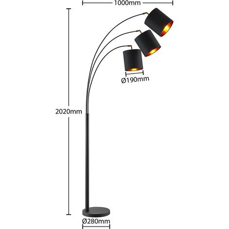 [GEBRAUCHT] Lindby Nanika Stehleuchte Standleuchte Stehlampe Stehlicht Leuchte Schwarz/Go660 B-Ware (1/2)