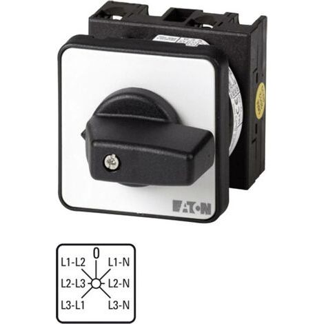 Commutateur de voltmètre Contacts: 6 20 A à accrochage encastré 000095813 EATON T0-3-8007/E (1/5)
