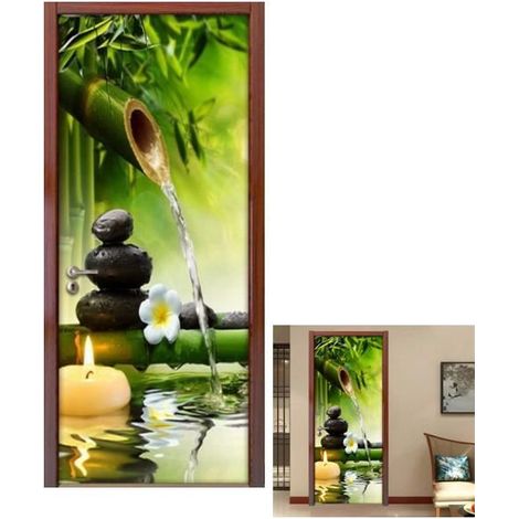 3D-Türsticker Zen – Täuschend echter Wandaufkleber aus wasserfestem PVC fürs Schlafzimmer