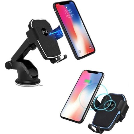 Chargeur de voiture sans fil avec support pour téléphone et chargeur de voiture QI (1/5)