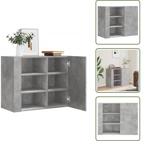 vidaXL Wandregal Betongrau 75x35x60 cm Holzwerkstoff (1/5)