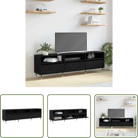 vidaXL TV-Schrank Holzwerkstoff - TV-Schränk Schwarz Eichen-Optik 150 x 30 x 45 cm Holzwerkstoff (1/5)