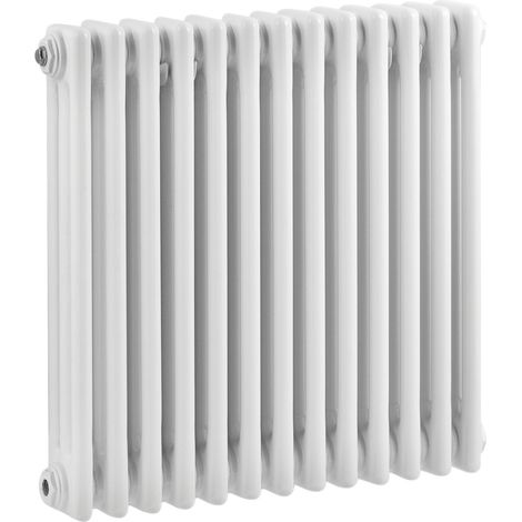 Bayswater Nelson 3-Column Horizontal Radiator 600mm High x 606mm Wide White (1/3)