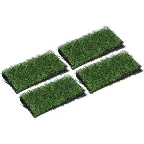 4 Tapis de Gazon Synthétique 25x25cm - Revêtement Vert pour Décors Miniatures, Projets DIY et Aménagement Extérieur (1/5)