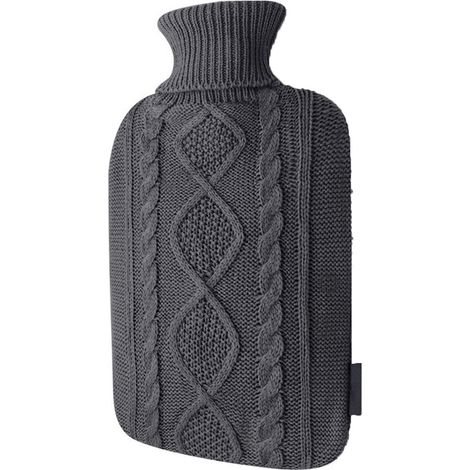 Premium-Wärmflaschenbezug aus weichem Strick – 2 L – Weiß