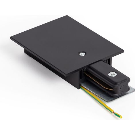 Conector Monofásico a Red para Carril Empotrable Aluminio Negro (1/5)