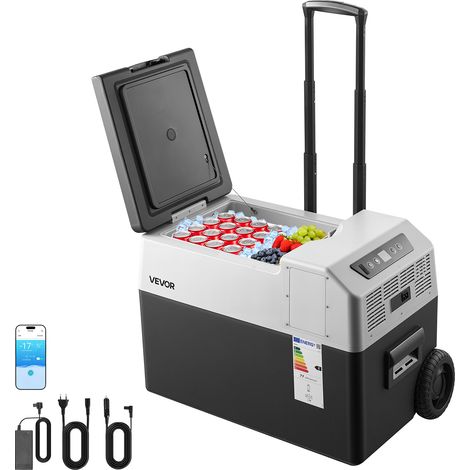 VEVOR Kompressor Kühlbox 30 L, Auto Kühlschrank mit, Griff, App-Steuerung & Rädern, 12 V/24 V DC, 100–240 V AC, -22 °C bis 10 °C, Elektrische Gefrierboxfür LKW, Van, RV, SUV, Reisen & Camping (1/5)