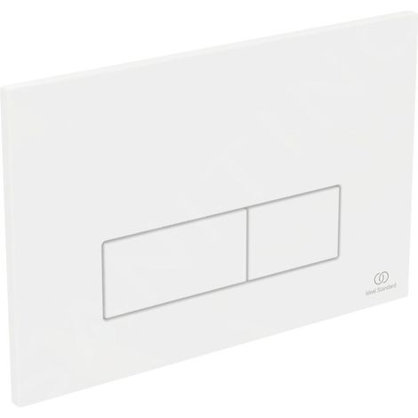 Ideal Standard – Plaque de commande WC à double-chasse – Installation rapide sans outil – Plastique ABS blanc – R0121AC