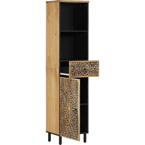 Colonne Meuble de salle de bain - 38x33x160 cm bois massif de manguier fr3800 - Maison La Vie (1/5)