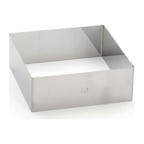 De Buyer 3906.12 quadrati in acciaio inox anelli altezza: 4,5 cm