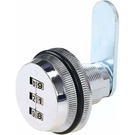 Serrures et serrures à code Serrure à code pour tiroir Code à combinaison mécanique numérique à 3 chiffres Fabriquée en alliage de zinc pour armoire, tiroir, boîte aux lettres (11-23 mm) (1/4)