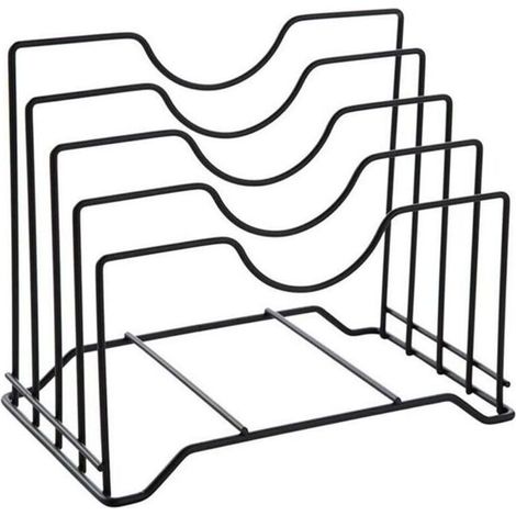 UlisemÉtagère de rangement pour ustensiles de cuisine, étagère de cuisine en métal et fer, support pour assiettes, couvercles de casseroles, planches à découper (1/4)
