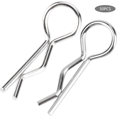 Lot de 50 clips en forme de R, accessoires pour voitures RC 1/10 HSP (argent) (1/5)