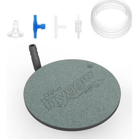 Aquarium Air Stone Diffuser Air Silent Oxygen Fish Kit Bubble Stone with Suction Cup Control Valve Air Tube 2M T connector, 7.8CM (1/5)