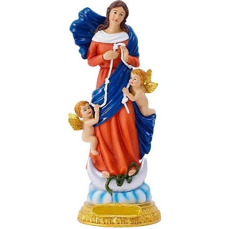 Statue de la Vierge Marie peinte en résine, décoration d'autel. (1/5)