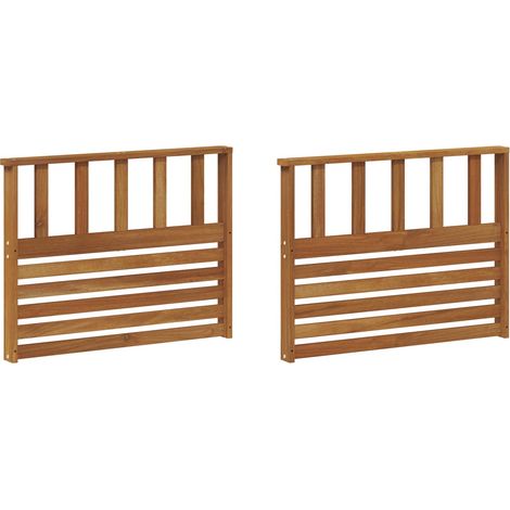 Armrest 2 pcs Natural 80 x 6 x 61 cm Solid Acacia Wood vidaXL