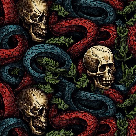 Tissu d'extérieur décoratif Oxford - Motif crâne I DX4581 (1/5)