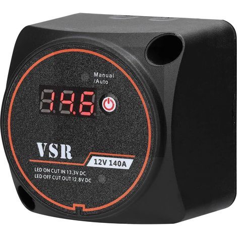 Doppelter 12V 140A Batterietrenner, manueller und automatischer Modus, spannungsgesteuertes Relais (VSR), kompatibel mit Wohnmobilen, Autos und Booten, nicht geeignet für Lithiumbatterien (1/5)