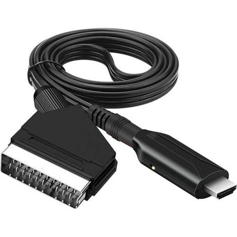 Câble péritel vers HDMI-Adaptateur péritel vers HDMI-Convertisseur audio vidéo péritel tout en un vers HDMI 1080p/720p (1/4)